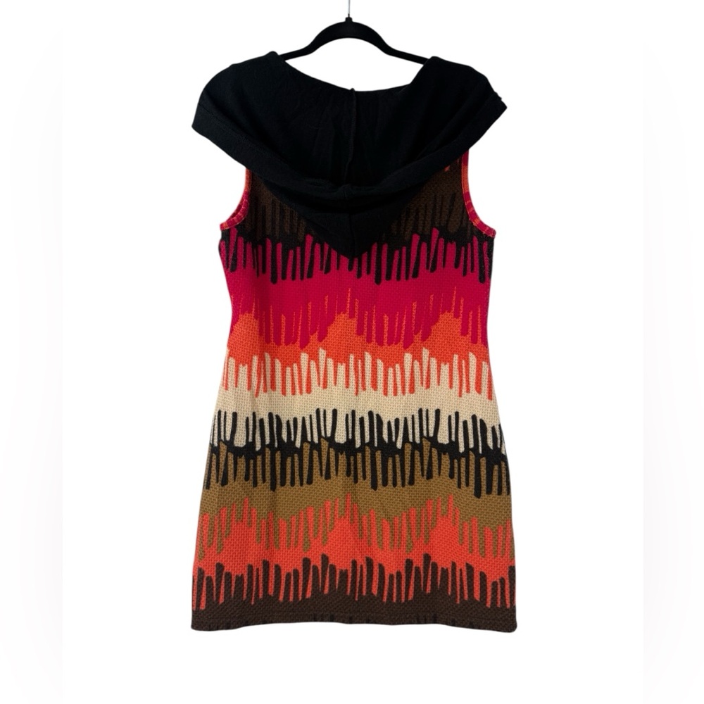 Anthropologie Aryeh Color Block Waffle Knit Sleeveless Hoodie Dress Boho Artsy - Picture 6 of 11